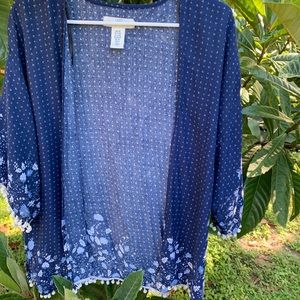 Dark Blue floral H&M cardigan